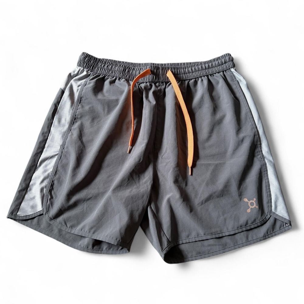 Orange Theory long line gray running shorts size Large women's